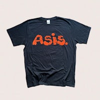 a black t - shirt with the word asis on it